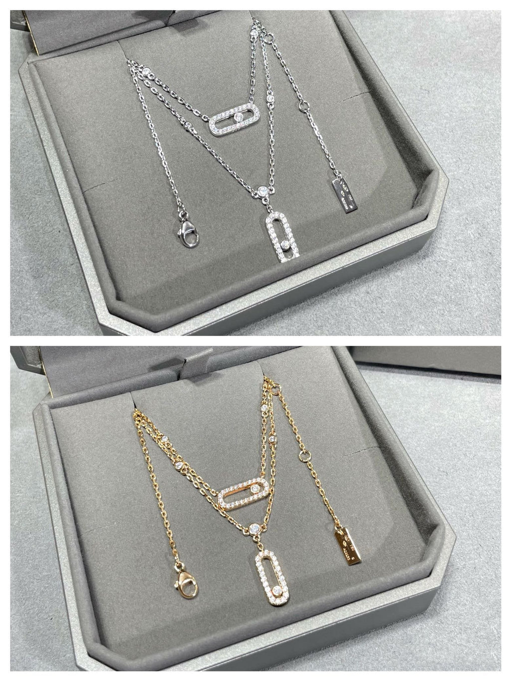[Twinkle ]MOVE 2 ROW DIAMOND NECKLACE