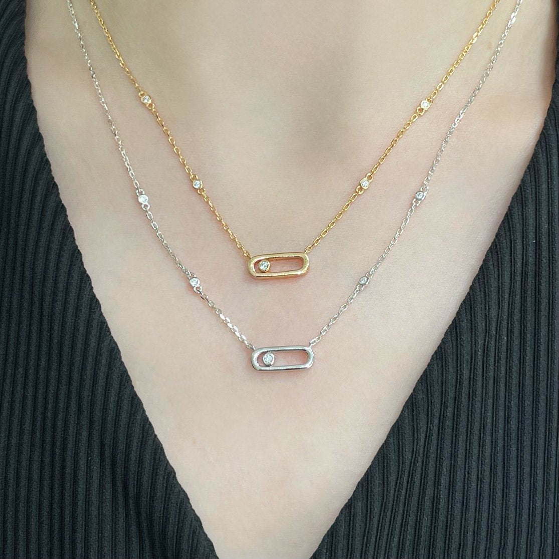 [Twinkle ]MOVE UNO DIAMOND NECKLACE