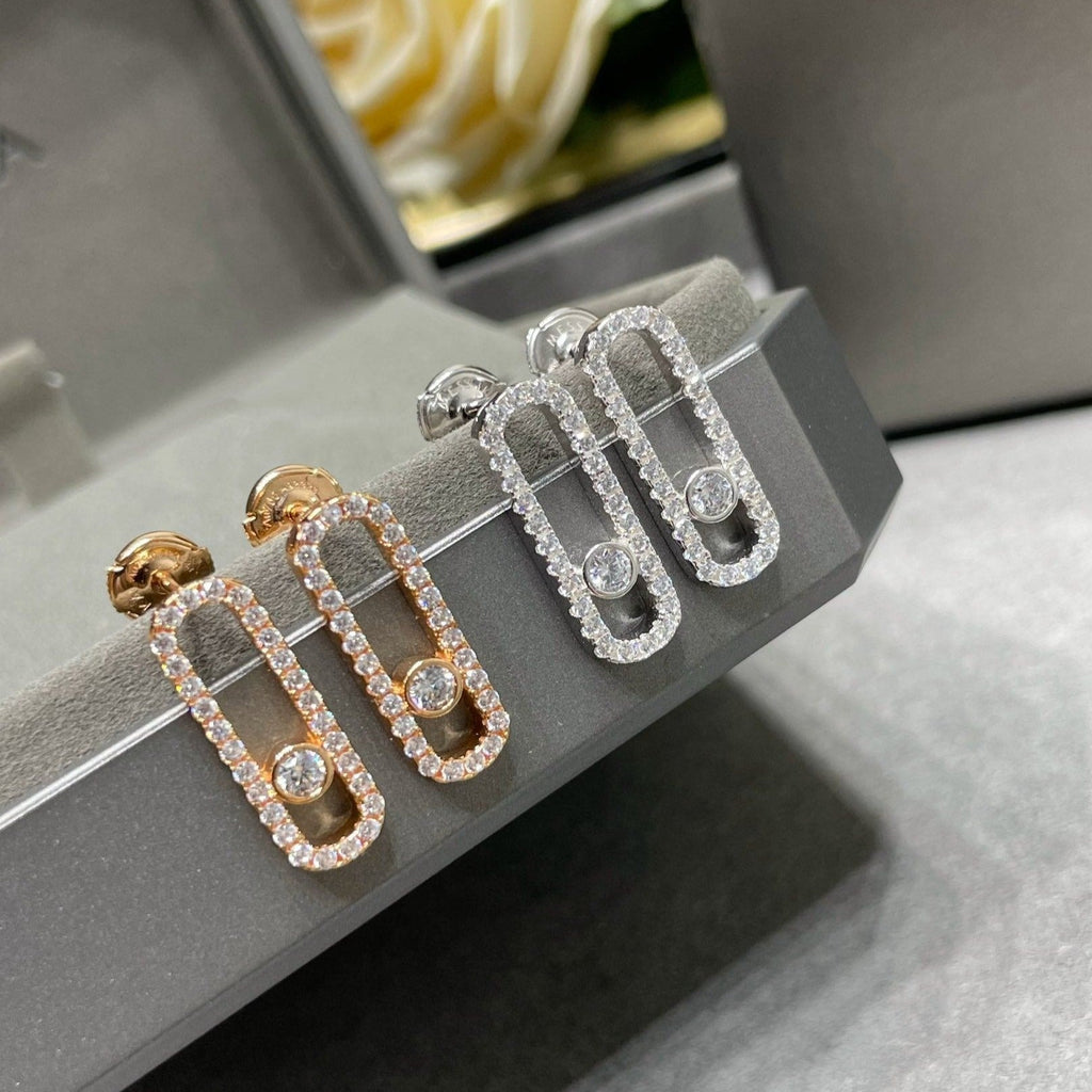 [Twinkle ]MOVE UNO STUD DIAMOND PAVED EARRINGS