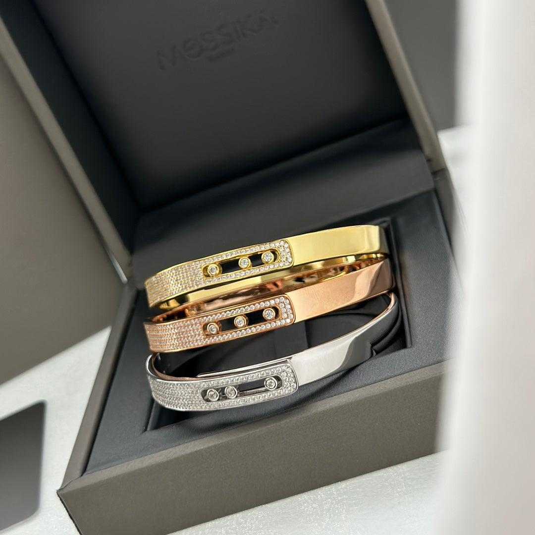 [Twinkle ]Move Noa Rose Gold Pavé Diamond Bangle Bracelet