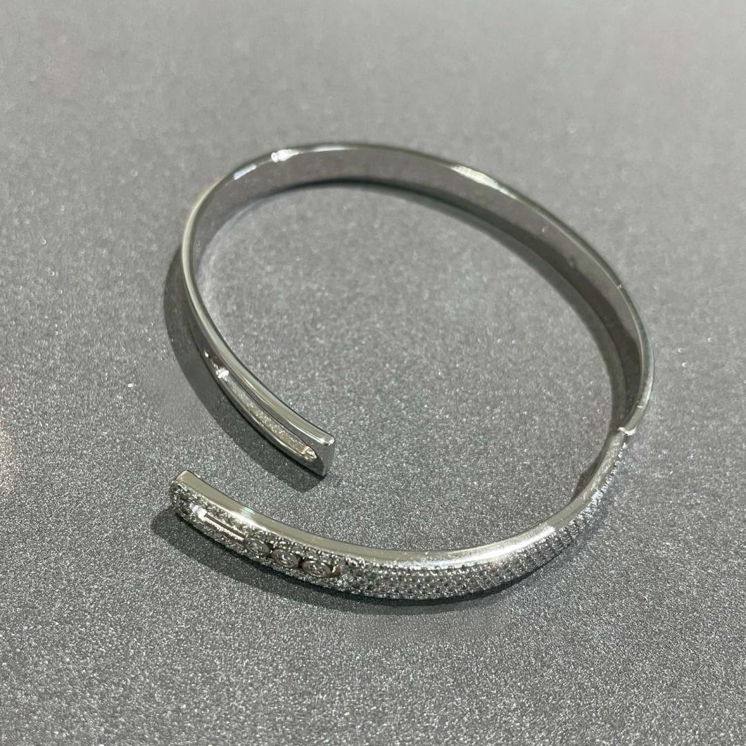 [Twinkle ]Move Noa Rose Gold Pavé Diamond Bangle Bracelet