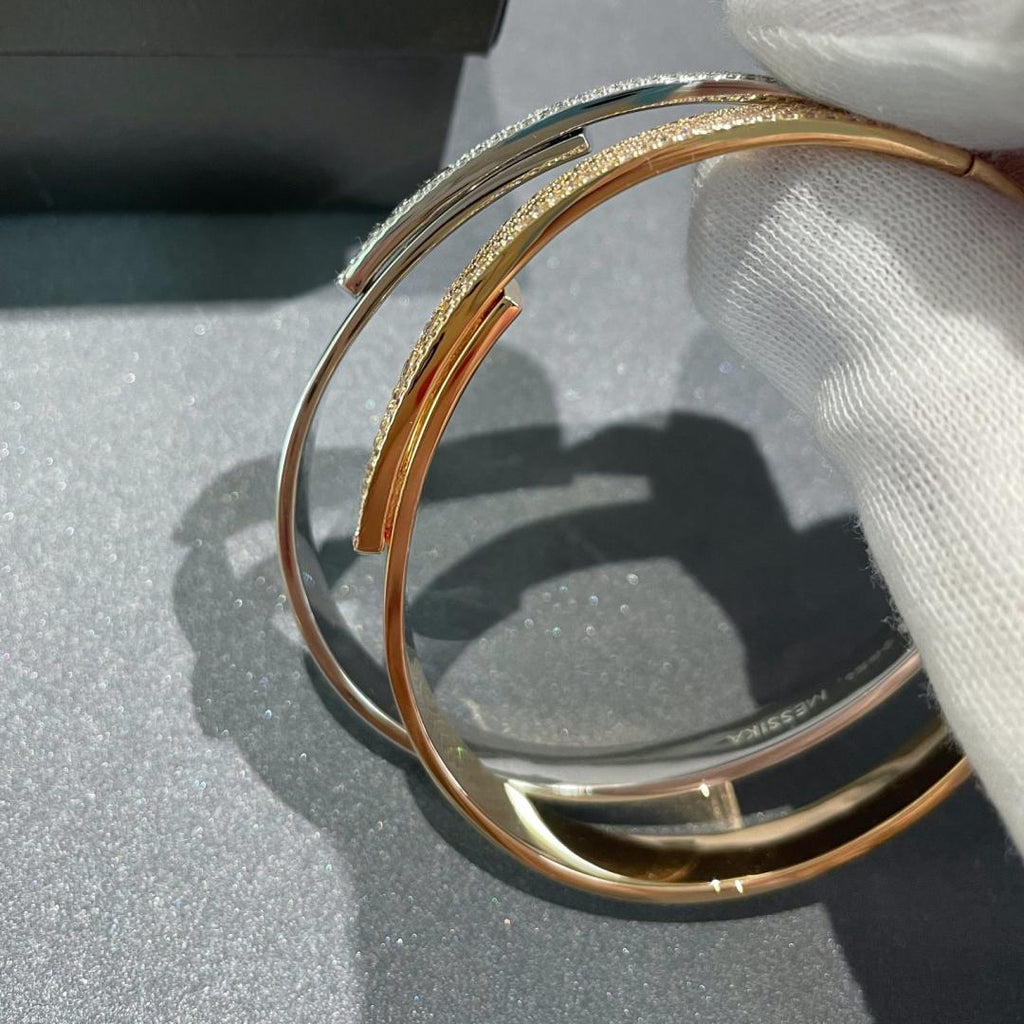 [Twinkle ]Move Noa Rose Gold Pavé Diamond Bangle Bracelet