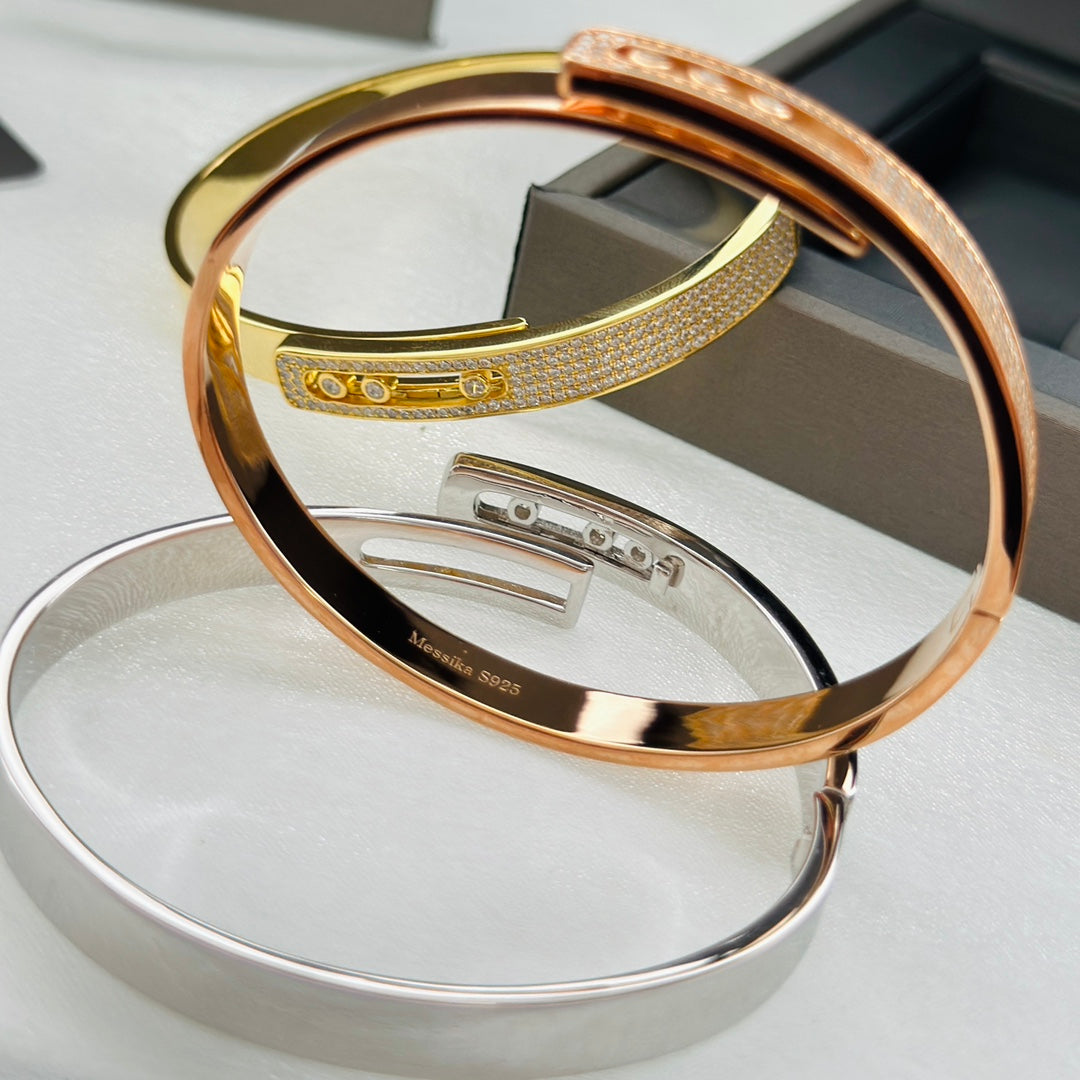 [Twinkle ]Move Noa Rose Gold Pavé Diamond Bangle Bracelet
