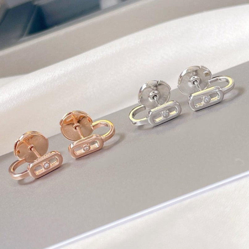 [Twinkle ]CREOLES MOVE UNO MINI 1 DIAMOND EARRINGS