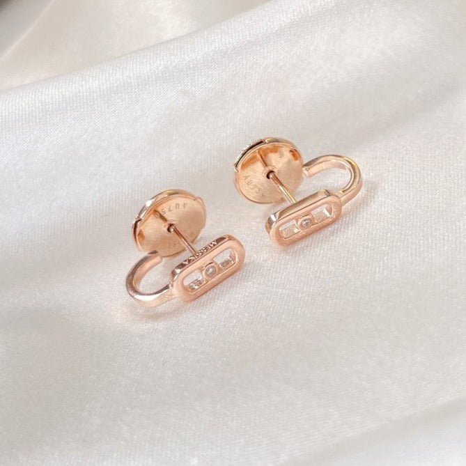 [Twinkle ]CREOLES MOVE UNO MINI 1 DIAMOND EARRINGS