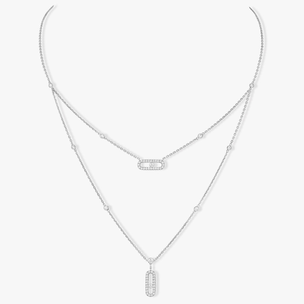 [Twinkle ]MOVE 2 ROW DIAMOND NECKLACE