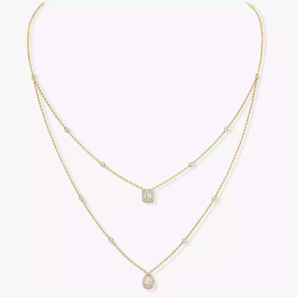[Twinkle ]Diamond Necklace My Twin 2 Rows