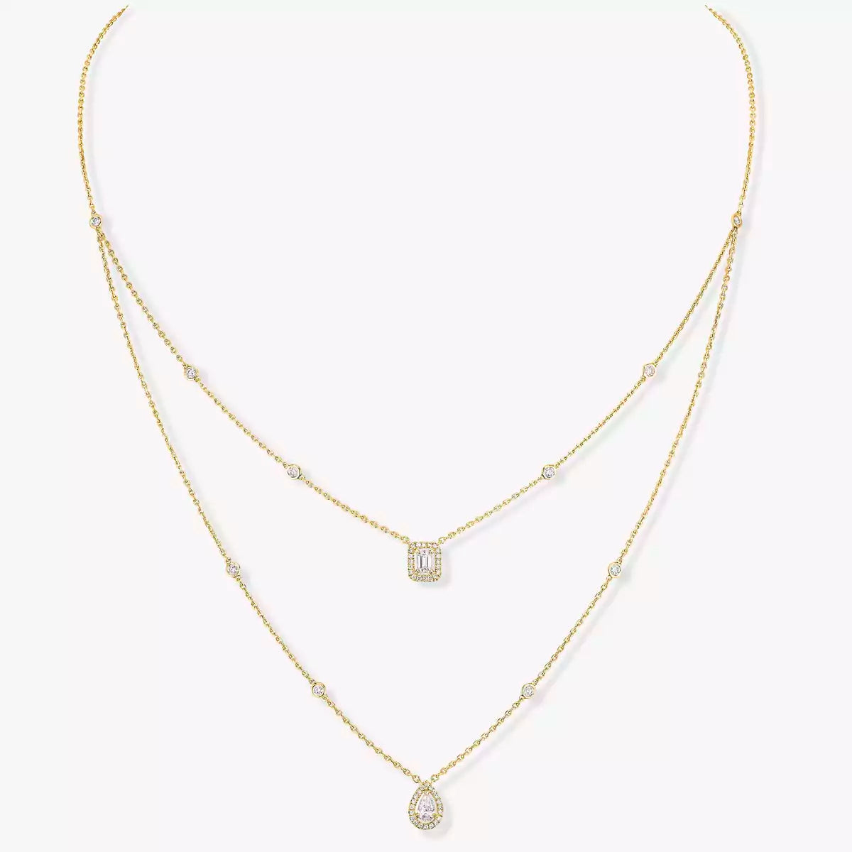[Twinkle ]Diamond Necklace My Twin 2 Rows