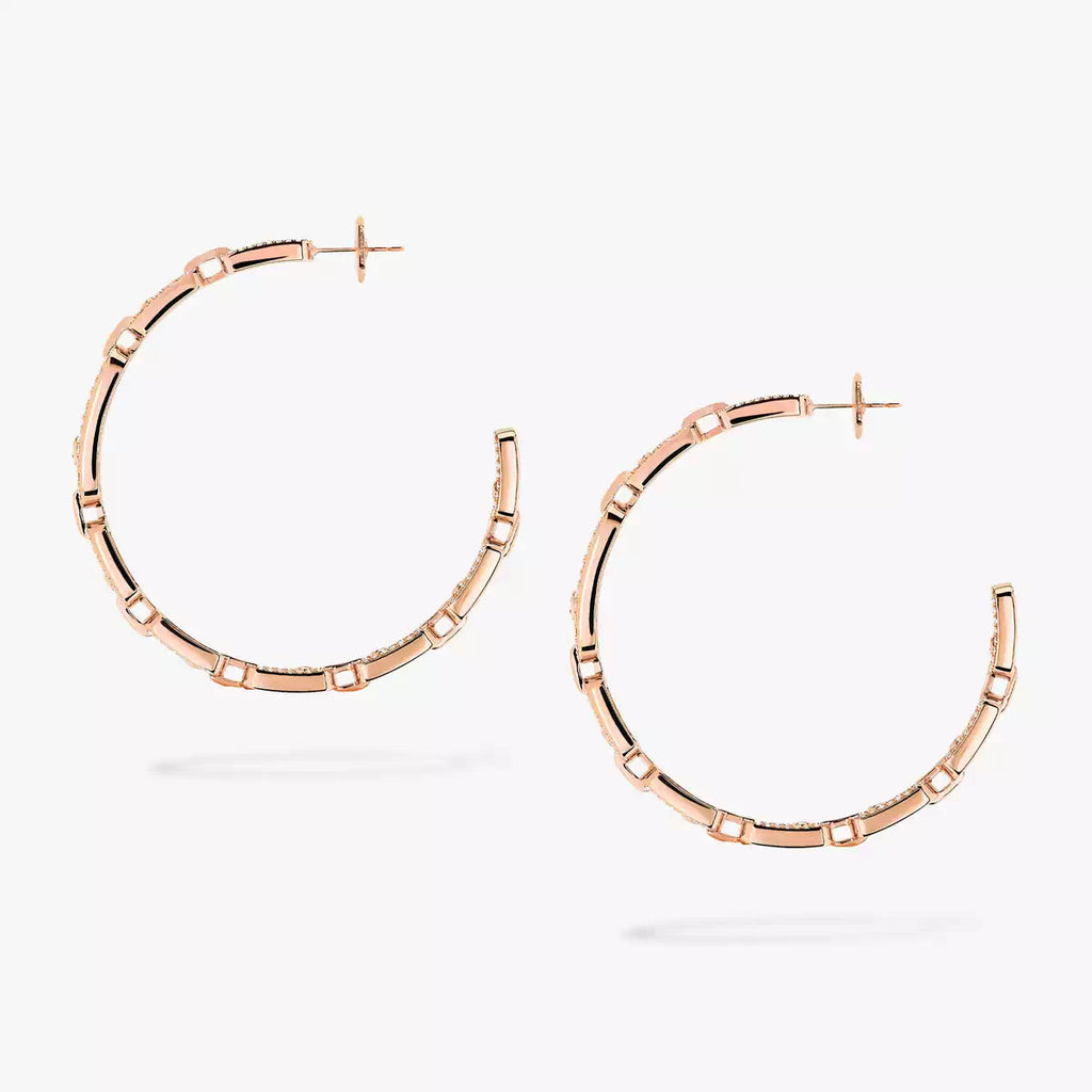 [[Twinkle ]Move Link Diamond Hoop Earrings