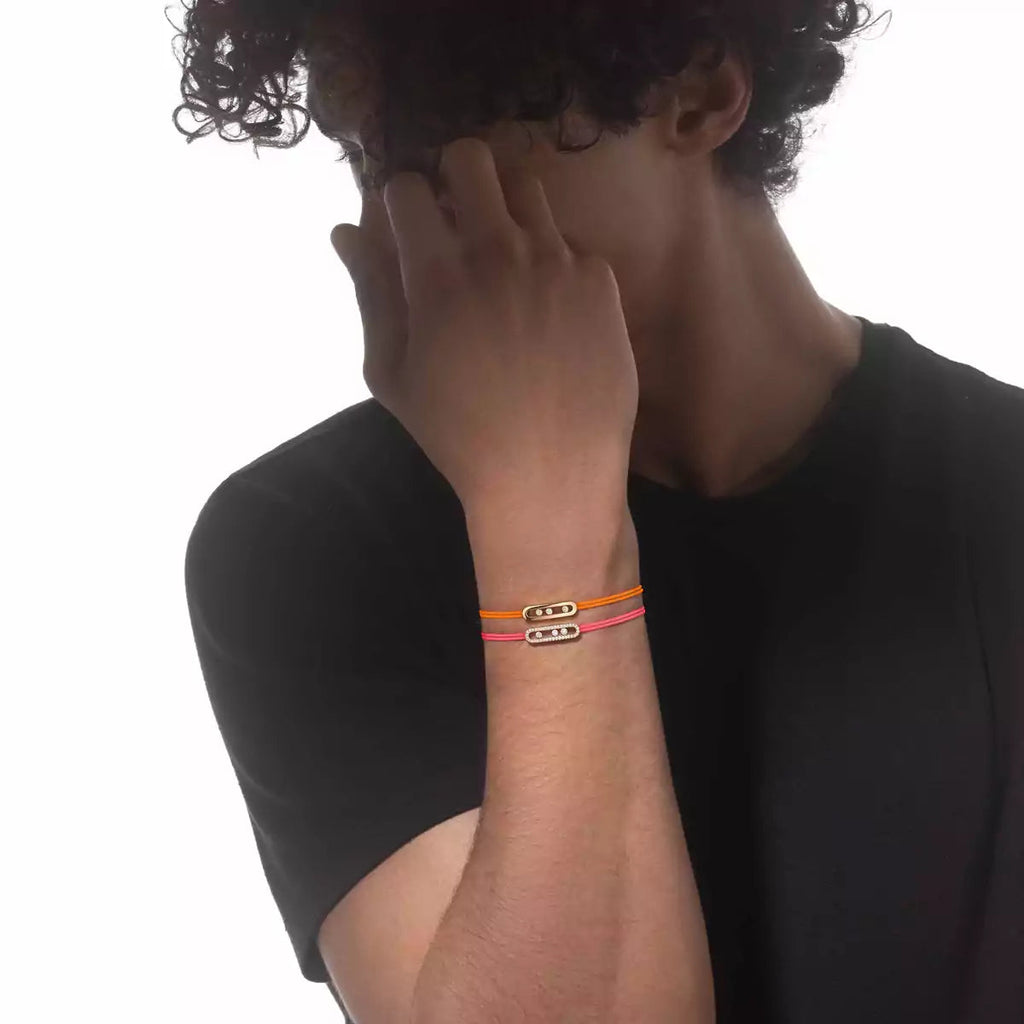 [Twinkle ]MK Care(s) pink cord pavé bracelet