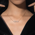 [Twinkle ] Move Pave_ Rose Gold Diamond Necklace