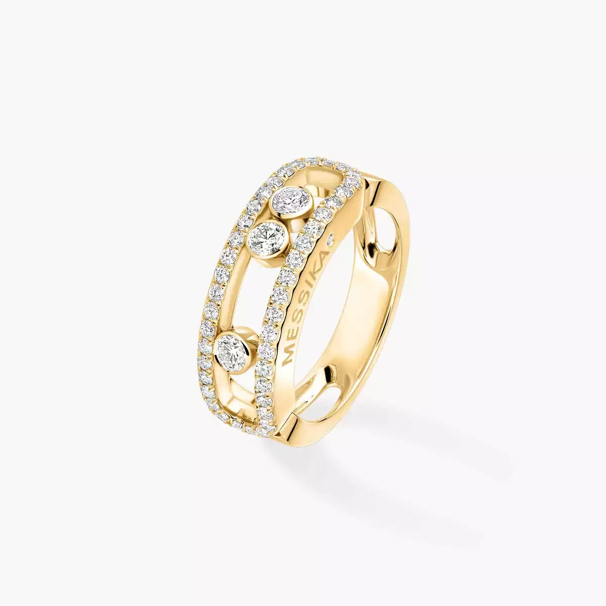 [Twinkle ] Move Gold Diamond Pave_ Ring
