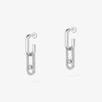 [Twinkle ]Move Link Diamond Earrings