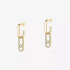 [Twinkle ]Move Link Diamond Earrings