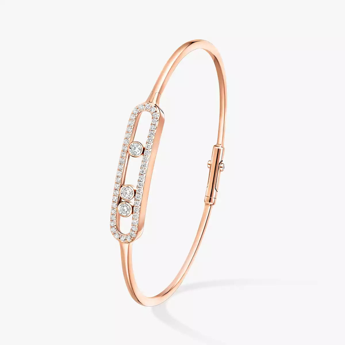[Twinkle ]Move Pavé Diamond Bangle Bracelet M