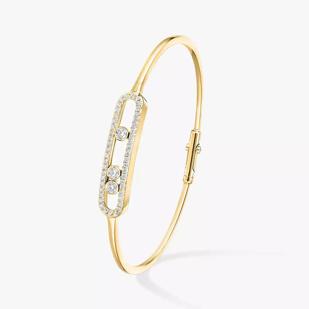 [Twinkle ]Move Pavé Diamond Bangle Bracelet M
