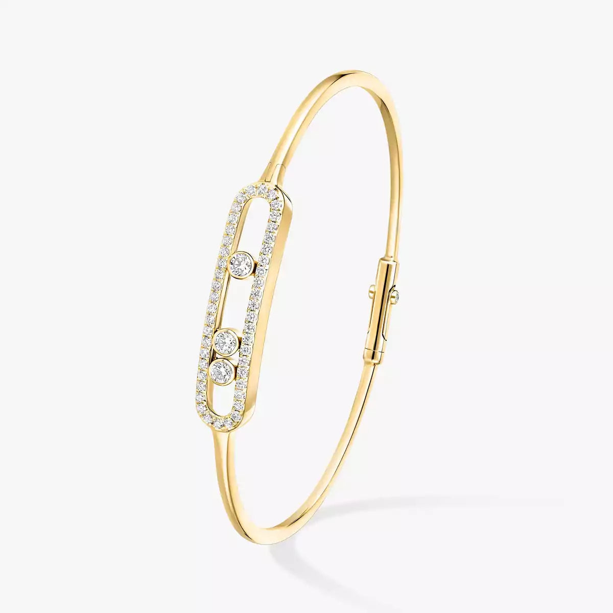 [Twinkle ]Move Pavé Diamond Bangle Bracelet M