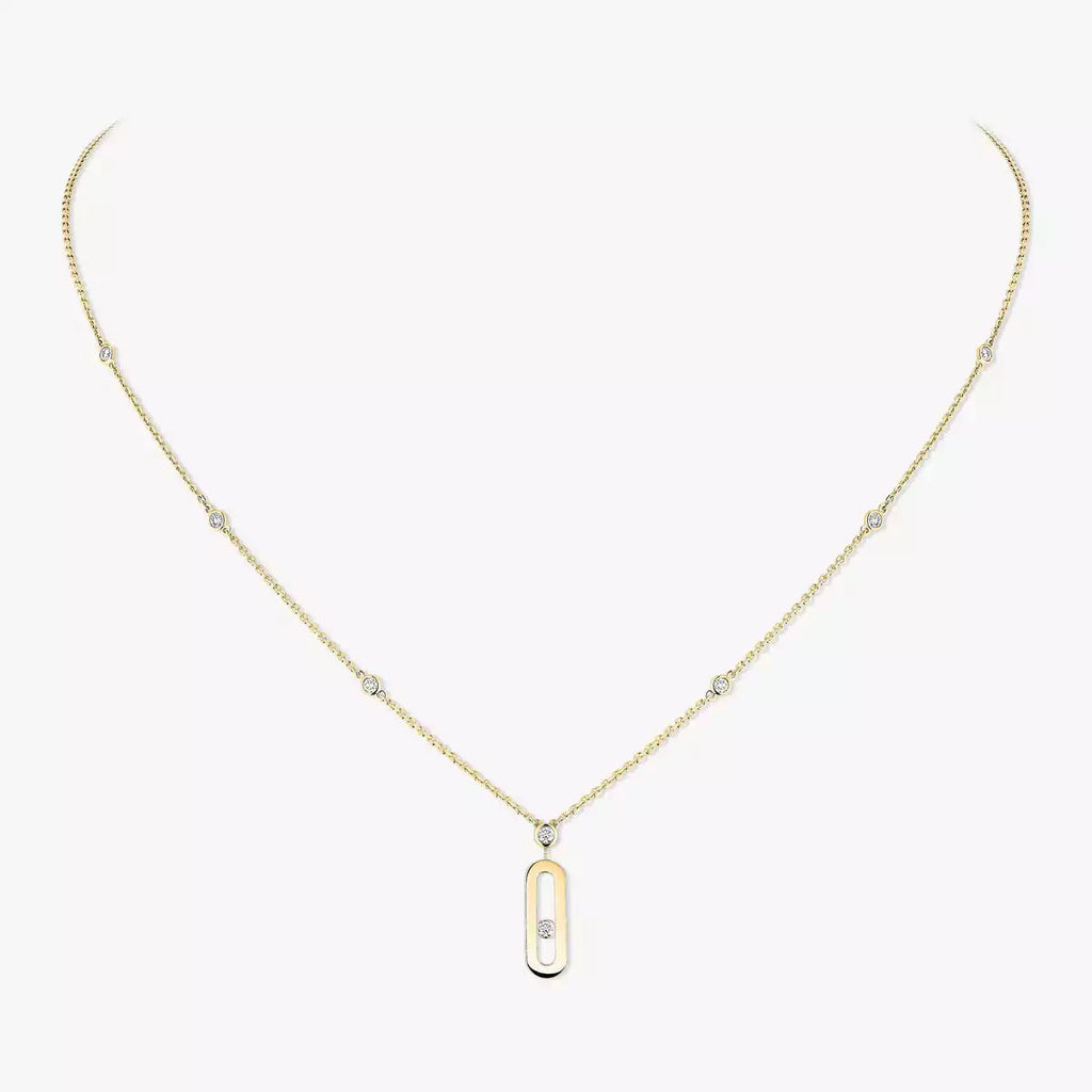 [Twinkle ] Move Uno Gold Diamond Long Necklace