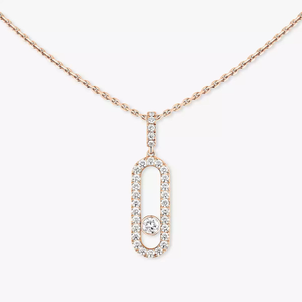 [Twinkle ]Move Uno Diamond Necklace in Rose Gold