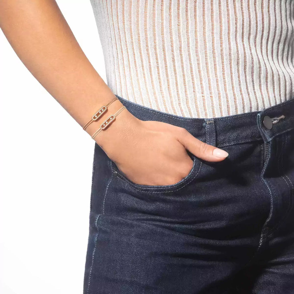 [Twinkle ]MK Care(s) pink cord pavé bracelet