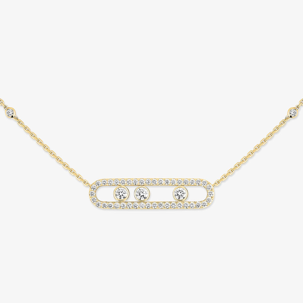 [Twinkle ] Move Pave_ Rose Gold Diamond Necklace