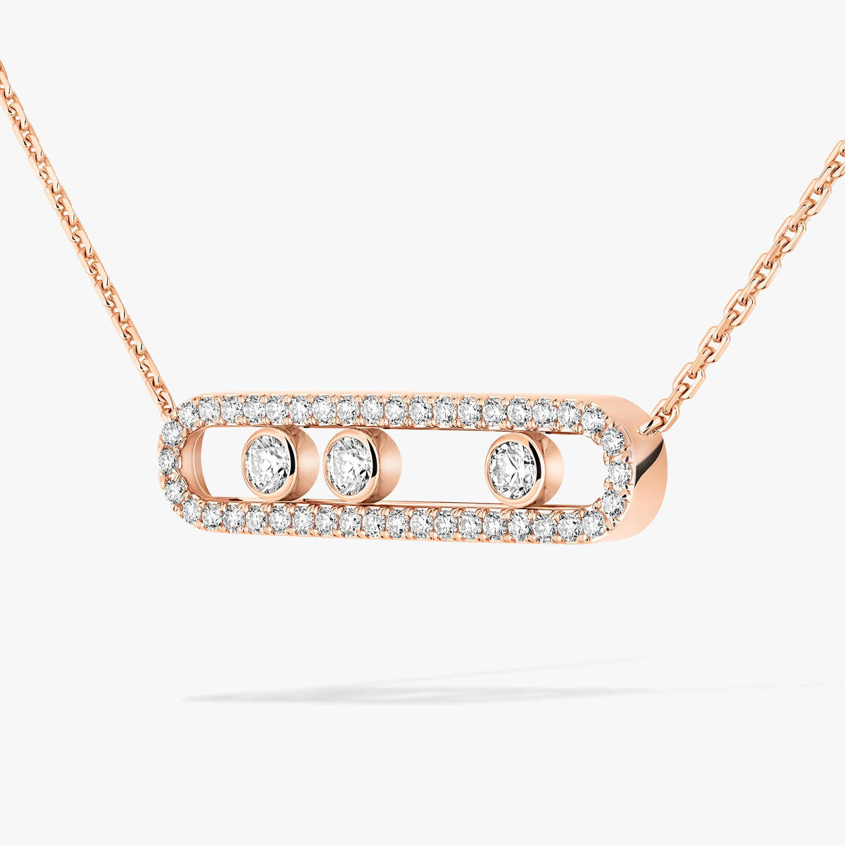 [Twinkle ] Move Pave_ Rose Gold Diamond Necklace